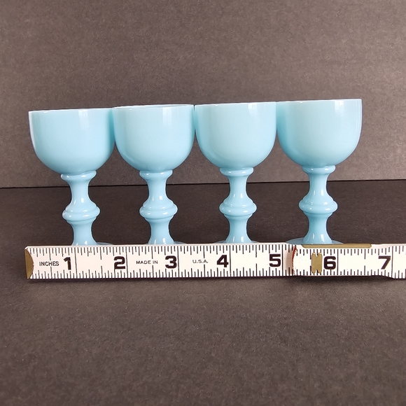PV France Portieux Vallerystahl Cordial Glasses Blue Set Of 4 - Picture 6 of 7